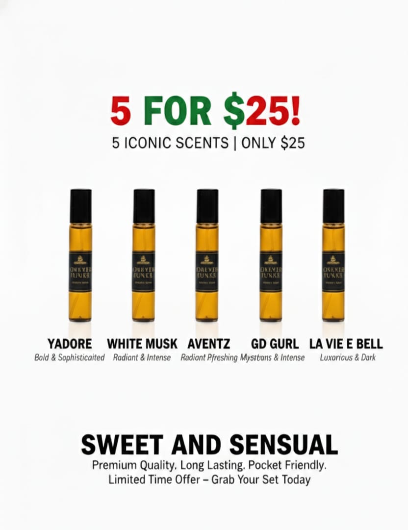 24 Hours Powerful Feminine Fragrance Perfume Undiluted Oil for Women 10ML X 5