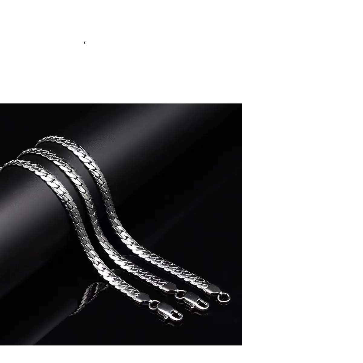 Silver Tone Cuban Link Chain Necklace for Men and Women – Stainless Steel Flat Curb Chain, Classic Unisex Jewelry Embossed Non-Tarnish Waterproof