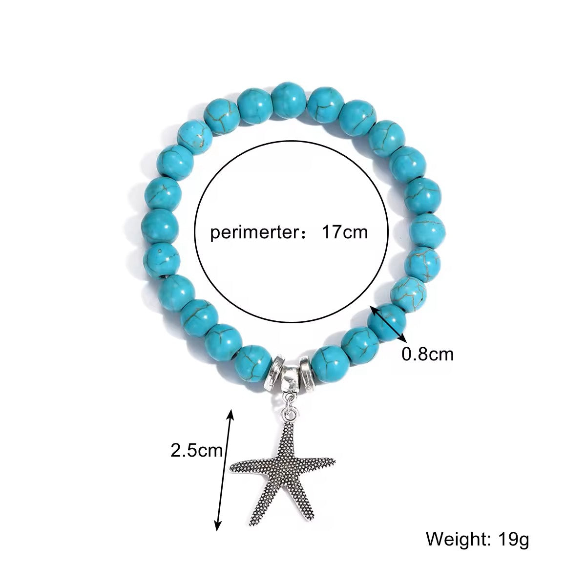 Turquoise Bohemian Beaded Healing Crystal Bracelet for Women And Men Natural Stone Handmade Boho Stretch Jewelry Gift With Charm Pendant