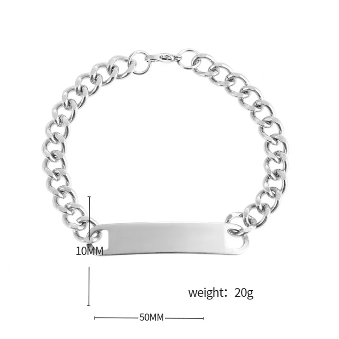 Luxury Lightweight Stainless Steel Curb Chain Bracelet for Men – Link Bar Wristband (Gold, Silver, Black)