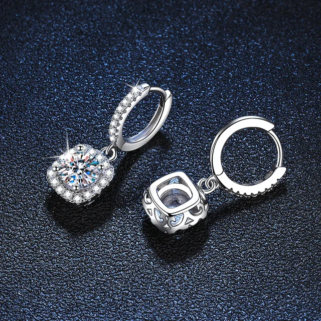 S925 0.5*2 CT VVS1 Moissanite Earrings 5MM with Certificate of Authenticity Iced Out Diamond Earrings