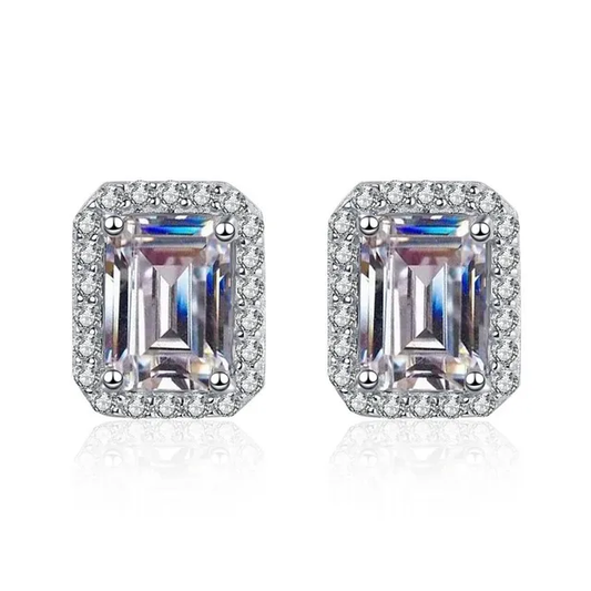 2 carat 925 Sterling silver earrings