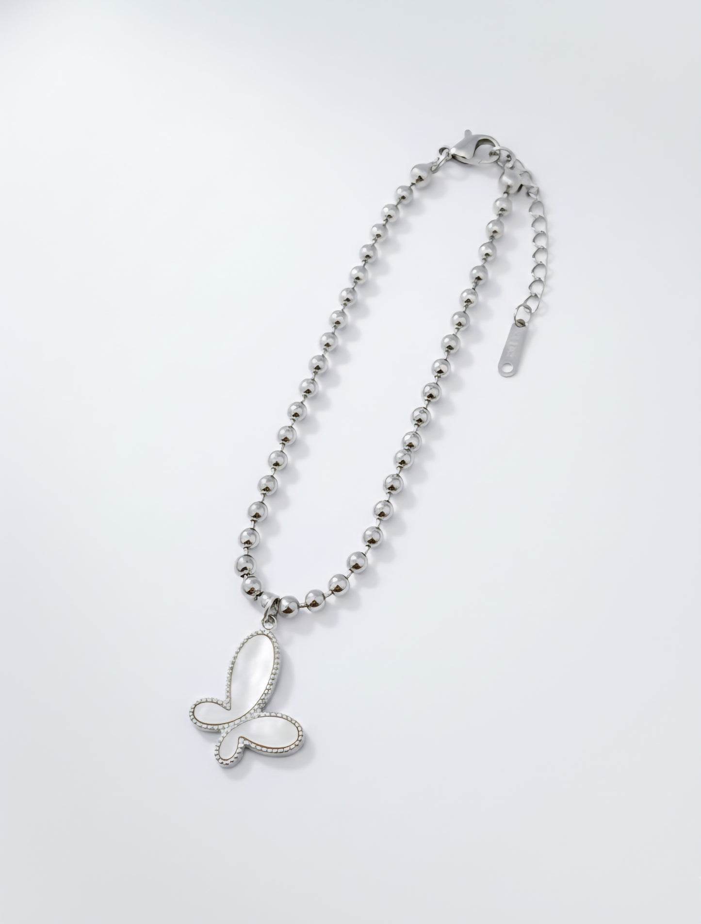 Gold Plated Stainless Steel Beaded Butterfly Charm Bracelet for Women, Adjustable Dainty Bead Chain Bracelet, Elegant Butterfly Pendant Jewelry for Everyday Wear, Gifts for Women (Free Shipping)