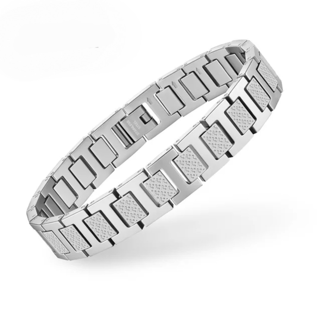 Crocodile Rectangle Link Bracelet Men Design Watch Band PVD Gold Silver Black Bracelet Jewelry Best Gift Idea 2026