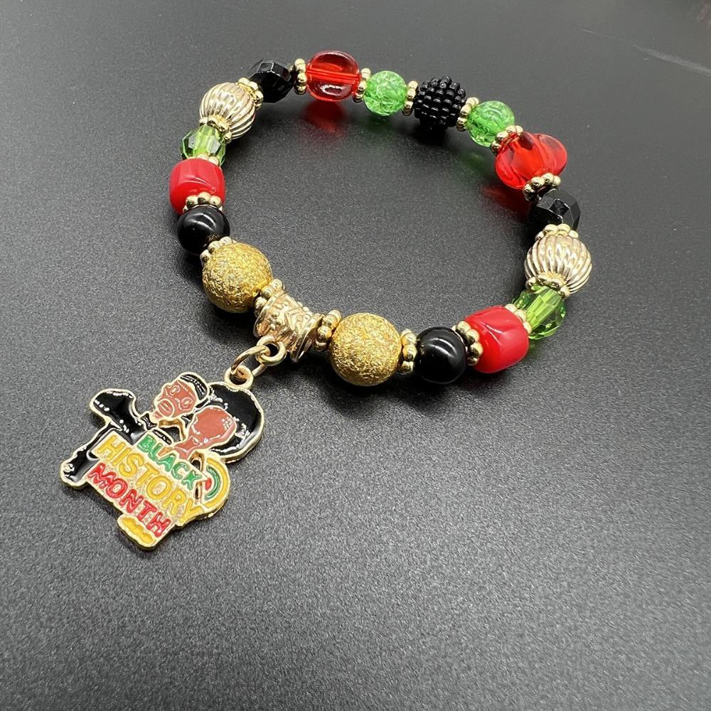 Black Heritage Culture Charm Juneteenth Black History Month Beaded Bracelet