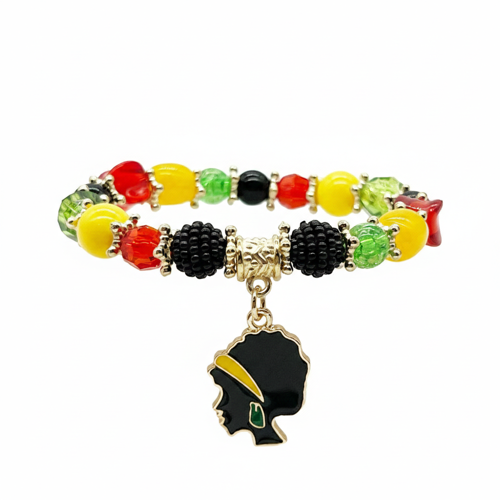 Black Heritage Culture Charm Juneteenth Black History Month Beaded Bracelet