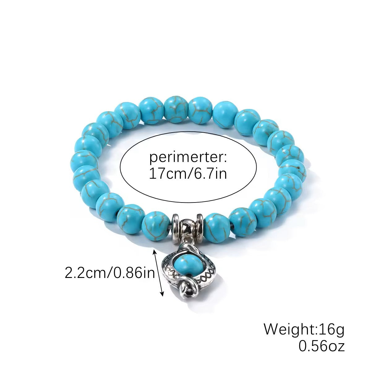 Turquoise Bohemian Beaded Healing Crystal Bracelet for Women And Men Natural Stone Handmade Boho Stretch Jewelry Gift With Charm Pendant