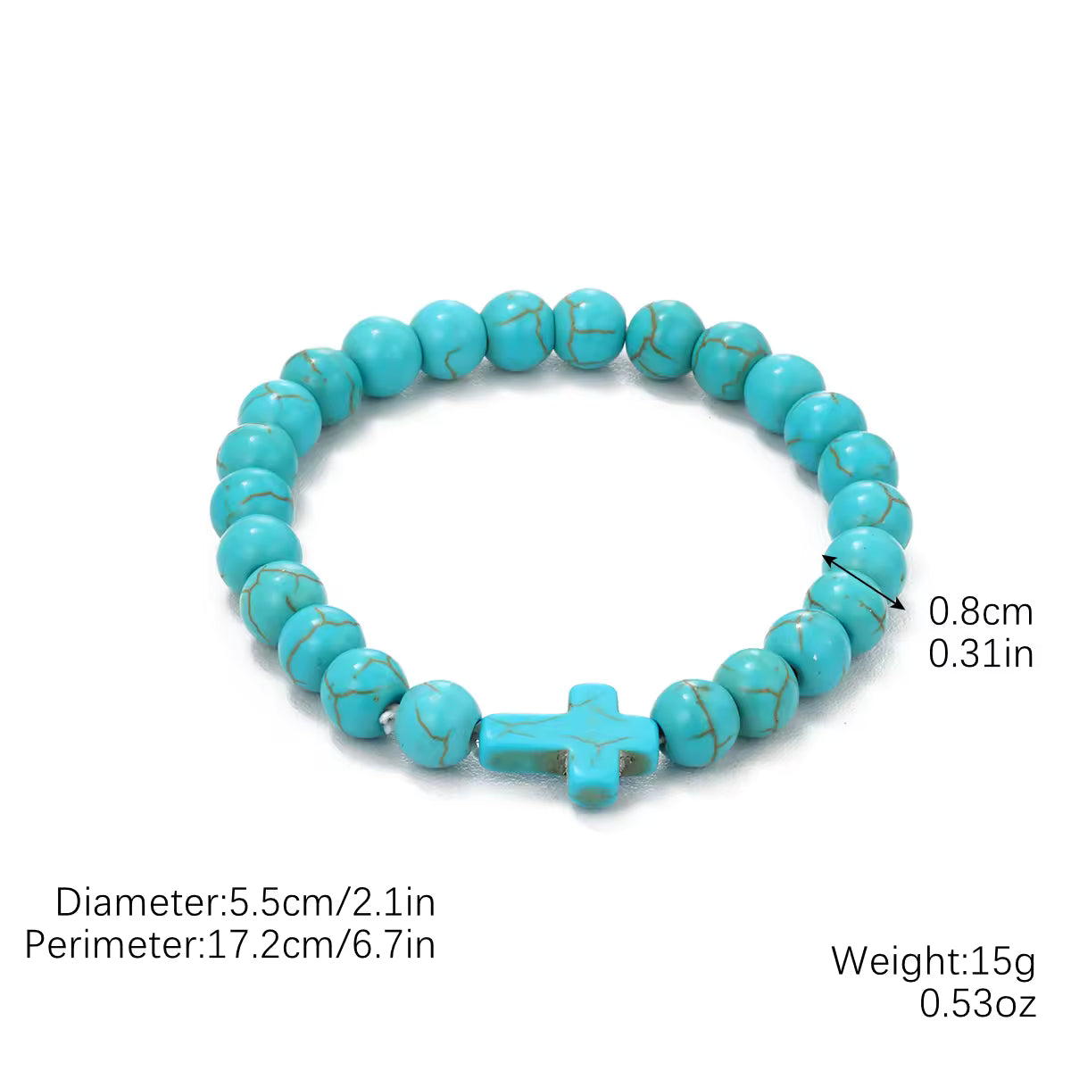 Turquoise Bohemian Beaded Healing Crystal Bracelet for Women And Men Natural Stone Handmade Boho Stretch Jewelry Gift With Charm Pendant