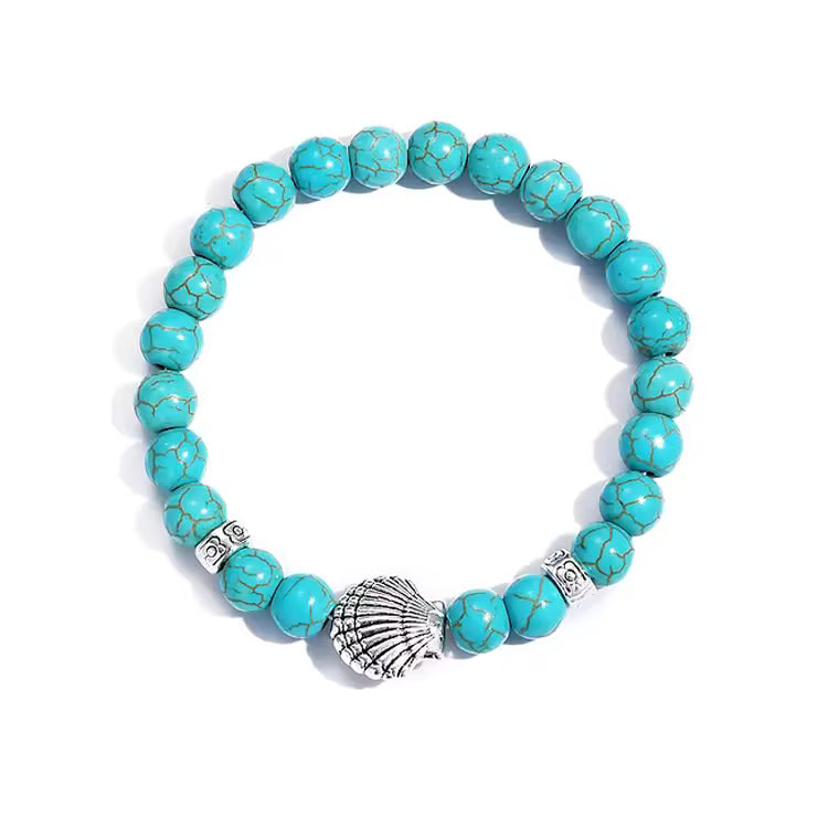 Turquoise Bohemian Beaded Healing Crystal Bracelet for Women And Men Natural Stone Handmade Boho Stretch Jewelry Gift With Charm Pendant