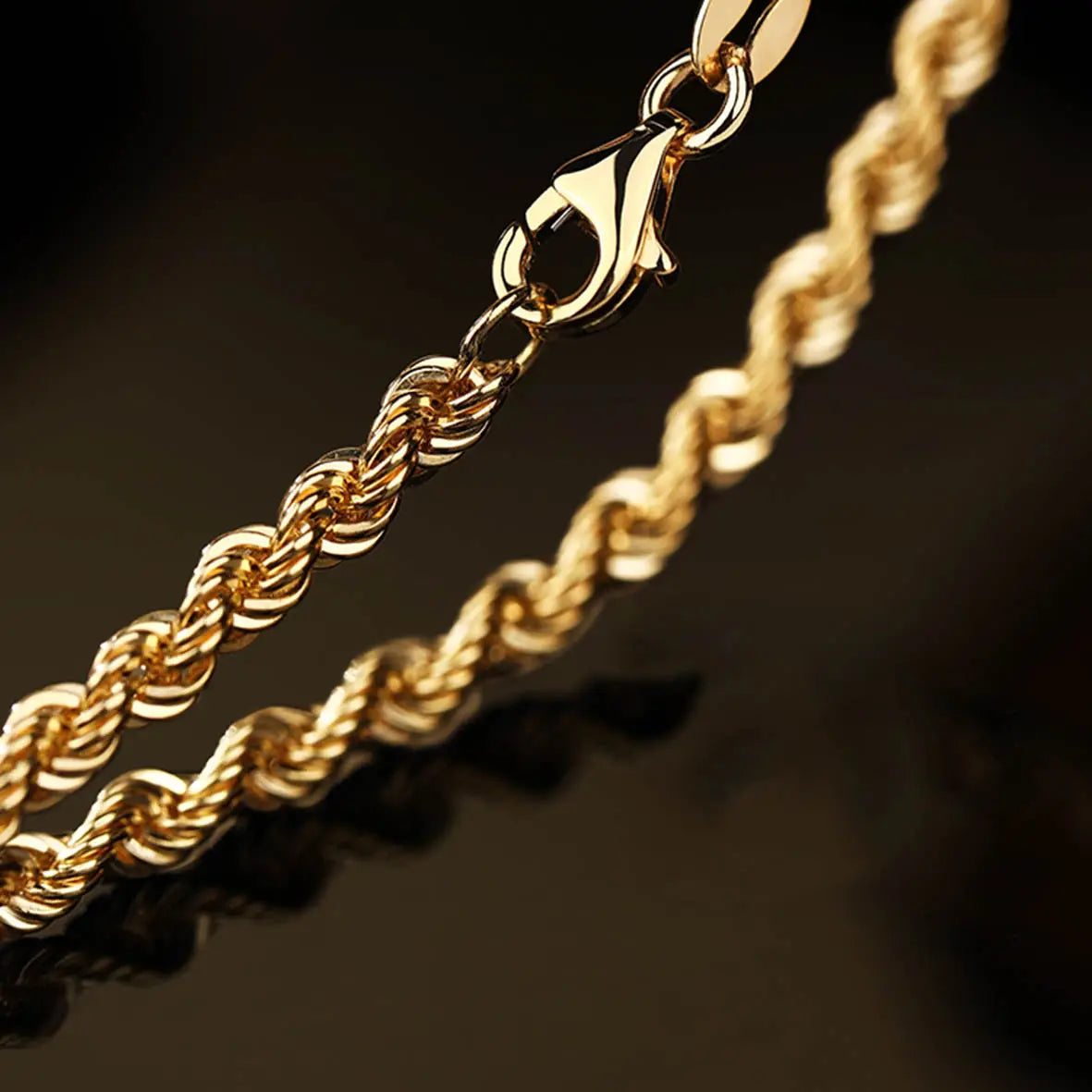 Real 18K Gold Jewelry Au750 Gold Twist Chain 1.6Mm, 18In