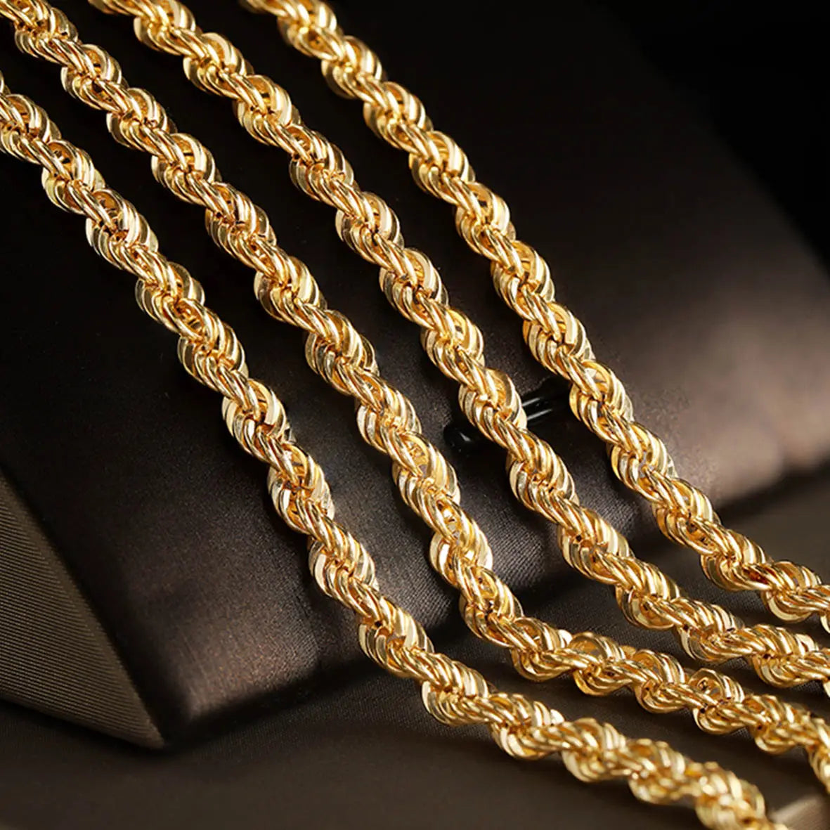 Real 18K Gold Jewelry Au750 Gold Twist Chain 1.6Mm, 18In