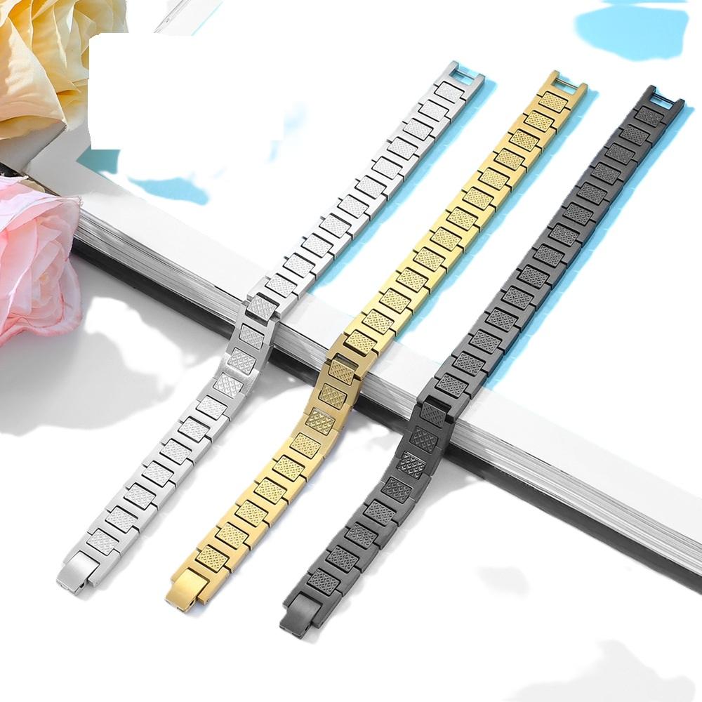 Crocodile Rectangle Link Bracelet Men Design Watch Band PVD Gold Silver Black Bracelet Jewelry Best Gift Idea 2026