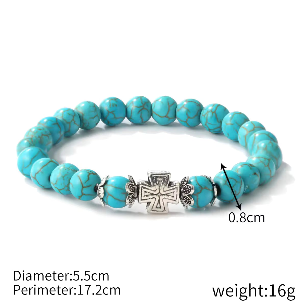 Turquoise Bohemian Beaded Healing Crystal Bracelet for Women And Men Natural Stone Handmade Boho Stretch Jewelry Gift With Charm Pendant