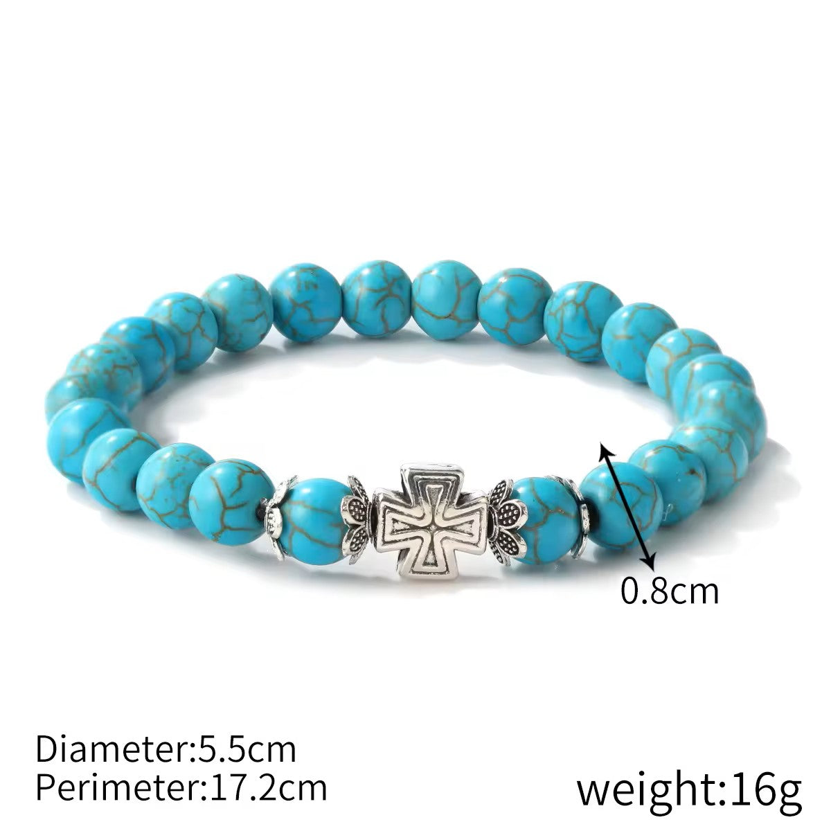 Turquoise Bohemian Beaded Healing Crystal Bracelet for Women And Men Natural Stone Handmade Boho Stretch Jewelry Gift With Charm Pendant