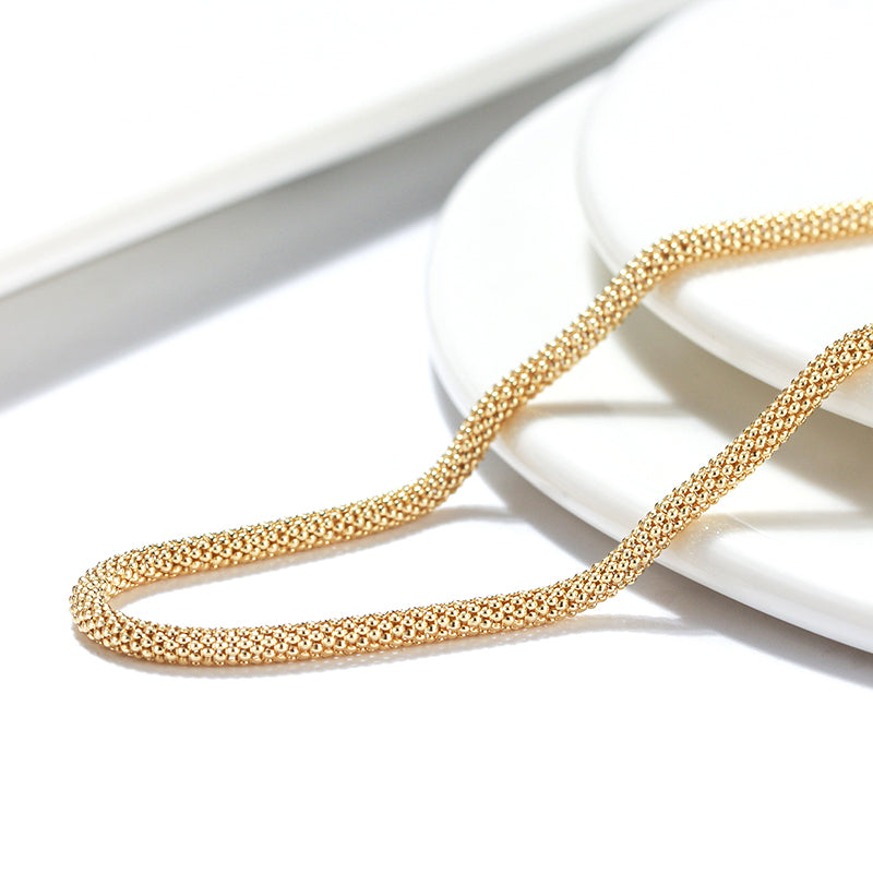 3MM 20IN Real Italian Solid 925 Sterling Silver Popcorn Mesh Chain Necklace