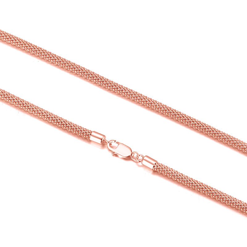 3MM 20IN Real Italian Solid 925 Sterling Silver Popcorn Mesh Chain Necklace