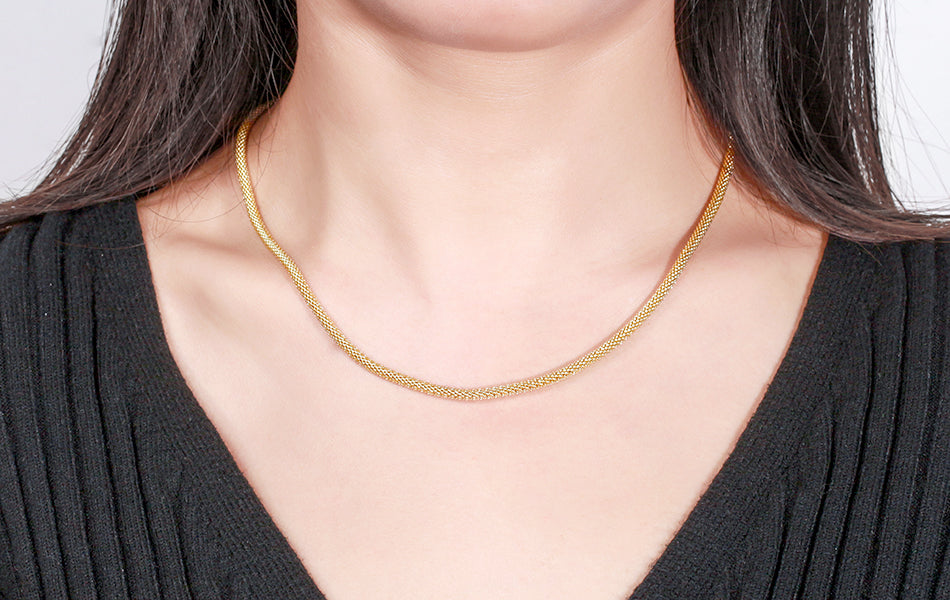 3MM 20IN Real Italian Solid 925 Sterling Silver Popcorn Mesh Chain Necklace