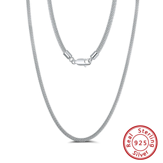 925 Sterling Silver Rhodium Plated chain necklace (FREE SHIPPING)