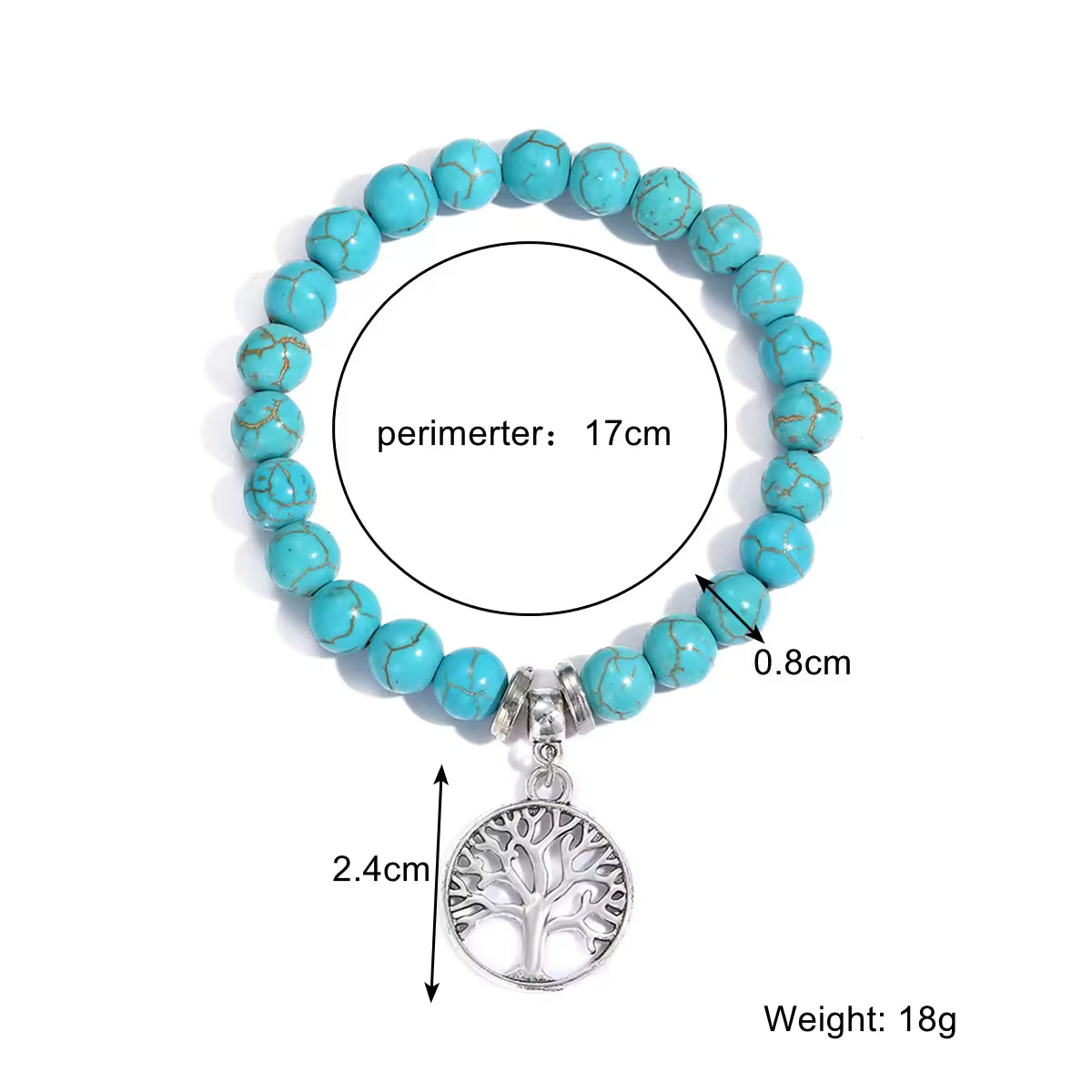 Turquoise Bohemian Beaded Healing Crystal Bracelet for Women And Men Natural Stone Handmade Boho Stretch Jewelry Gift With Charm Pendant
