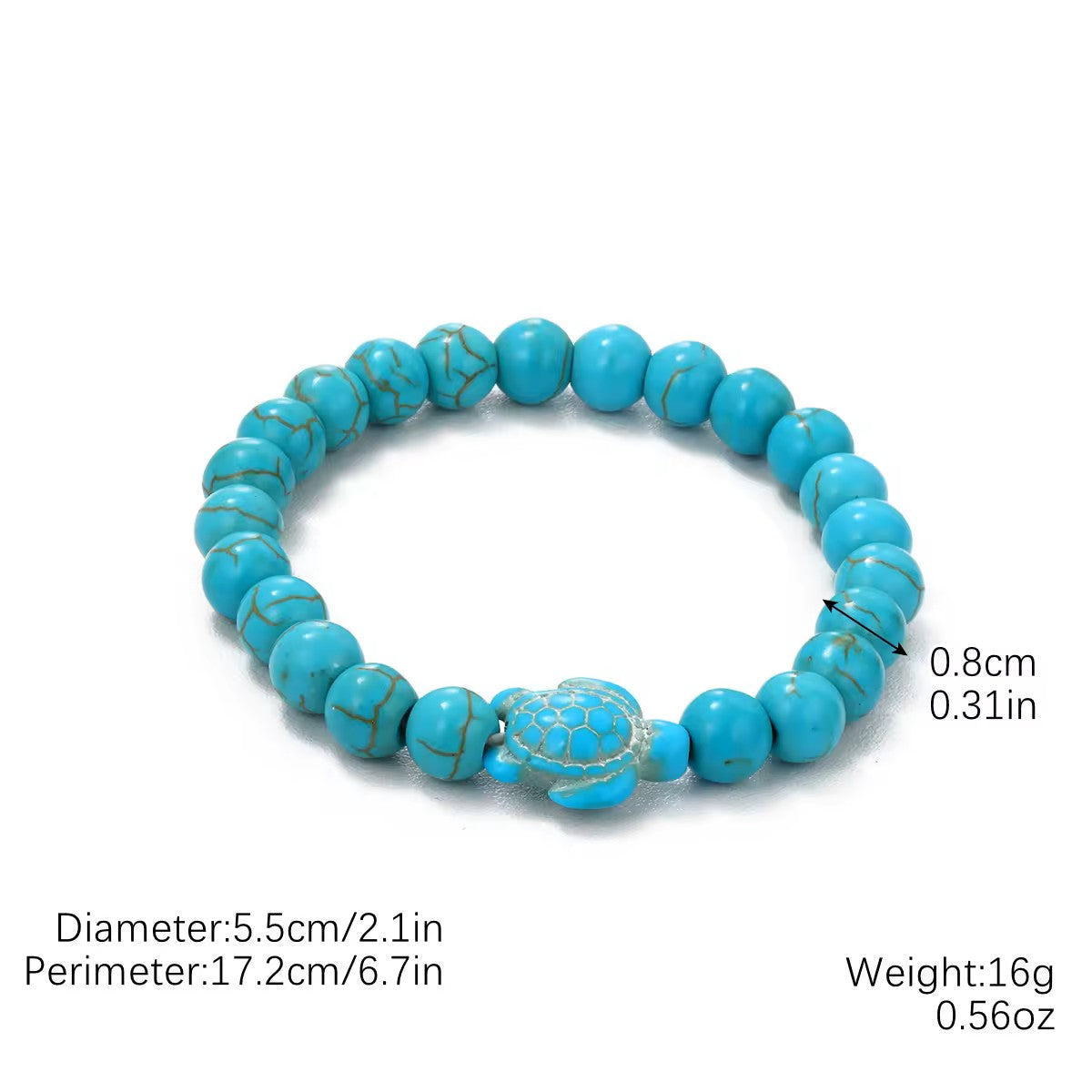 Turquoise Bohemian Beaded Healing Crystal Bracelet for Women And Men Natural Stone Handmade Boho Stretch Jewelry Gift With Charm Pendant