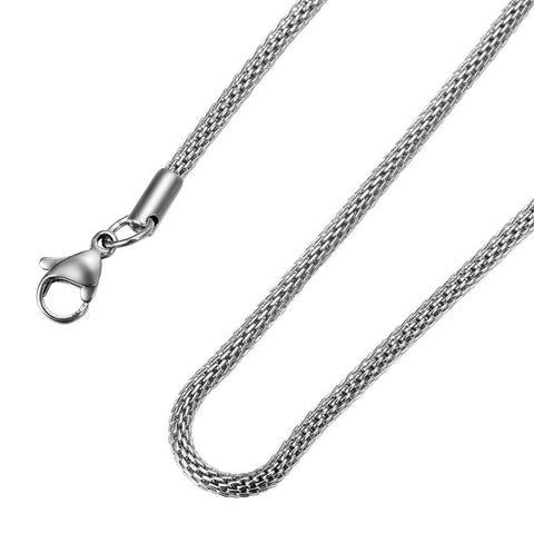 Premium High Quality Stainless Steel Popcorn Mesh Chain Necklace