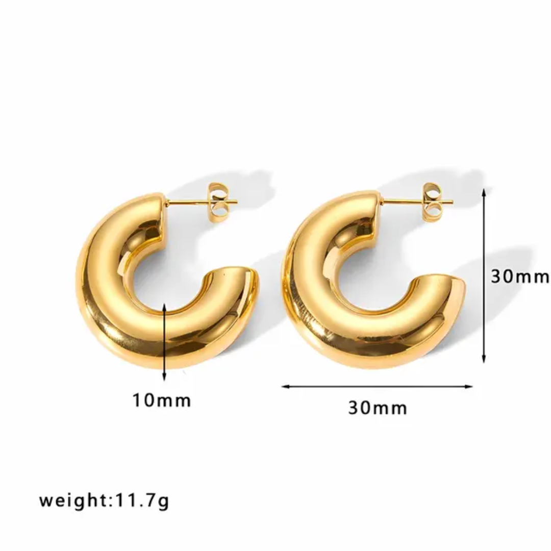 Chic 24K Gold Plated Chunky Hoop Earring Collection | Minimalist Geometric Statement Jewelry