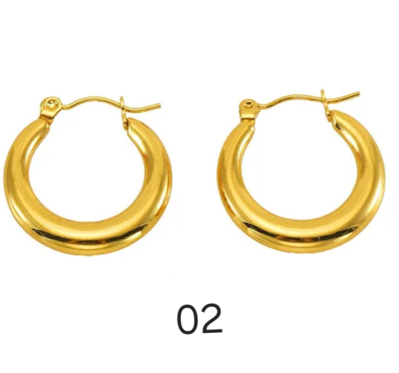 Chic 24K Gold Plated Chunky Hoop Earring Collection | Minimalist Geometric Statement Jewelry