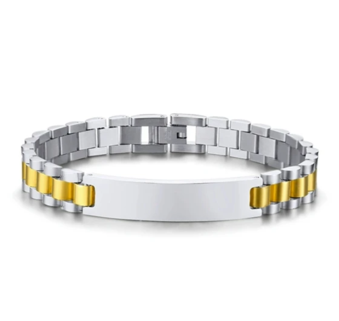 Men’s Presidential Link Bracelet – Premium Stainless Steel Watch-Style Chain – Silver, Gold, Two-Tone & Black Wristbands for Gift