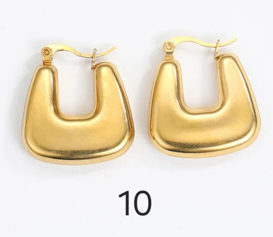 Chic 24K Gold Plated Chunky Hoop Earring Collection | Minimalist Geometric Statement Jewelry
