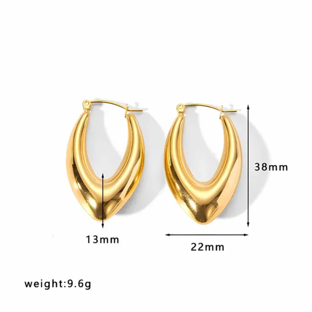 Chic 24K Gold Plated Chunky Hoop Earring Collection | Minimalist Geometric Statement Jewelry