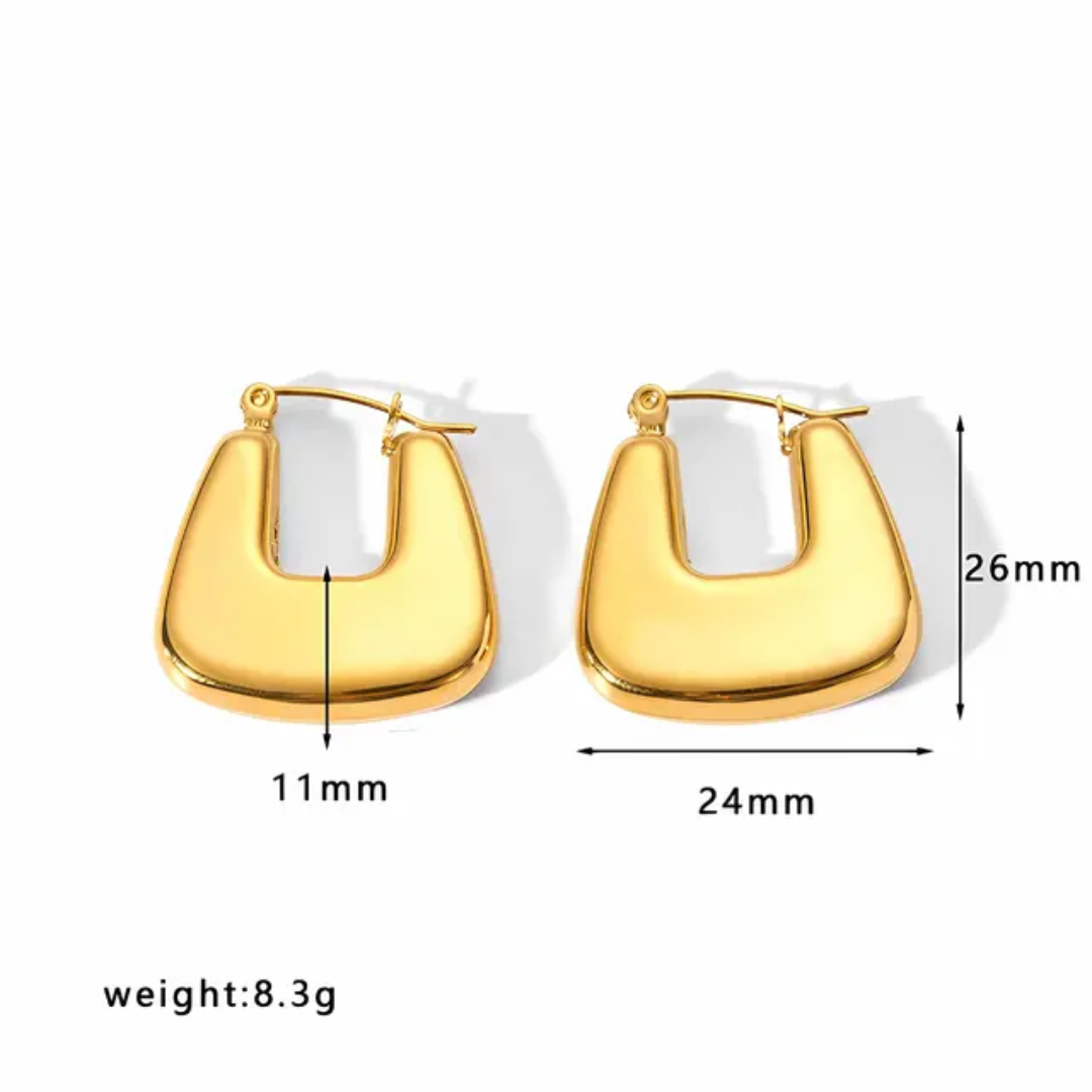 Chic 24K Gold Plated Chunky Hoop Earring Collection | Minimalist Geometric Statement Jewelry