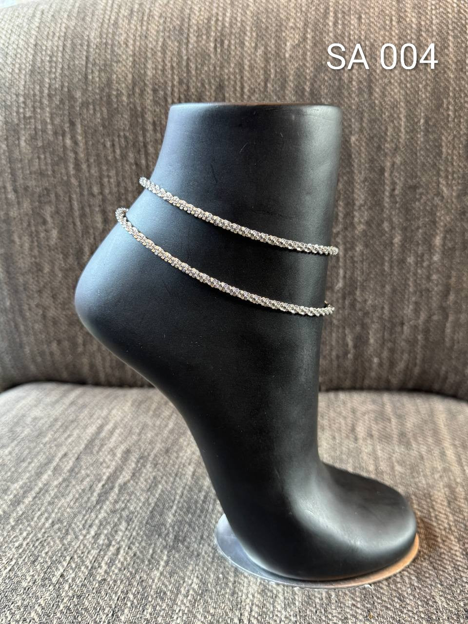 Layered Ankle Bracelets - Gold & Silver Tone Chain Anklets for Women, Double Wrap Anklet Set, Waterproof Beach Jewelry