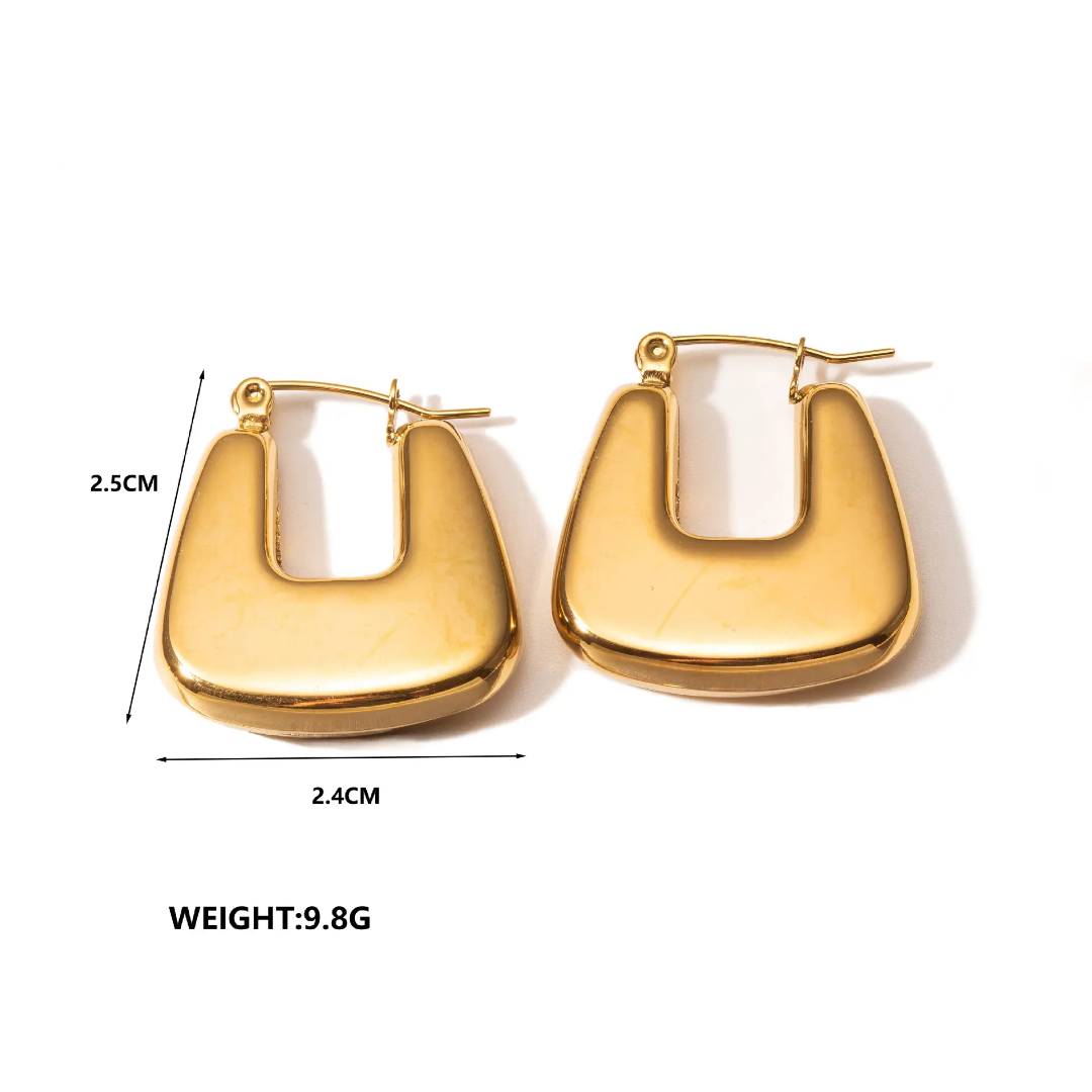 Chic 24K Gold Plated Chunky Hoop Earring Collection | Minimalist Geometric Statement Jewelry