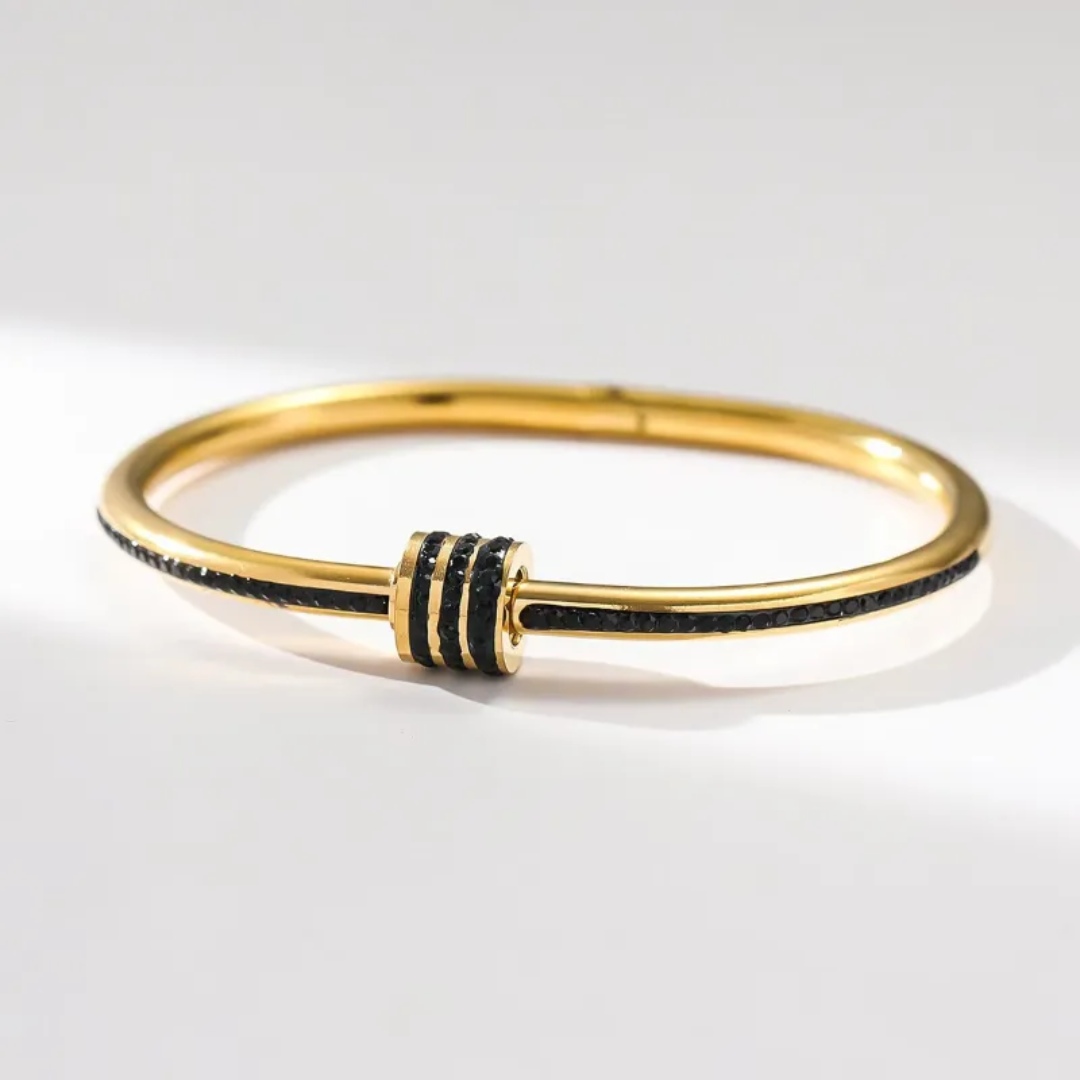Best Quality 316 Stainless Steel 18K Gold Plated Knot Bangle Bracelets for Women - CZ Stone Cuff Bracelets