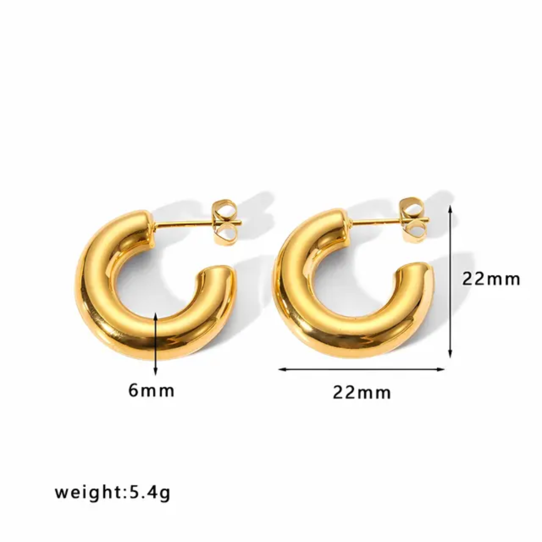 Chic 24K Gold Plated Chunky Hoop Earring Collection | Minimalist Geometric Statement Jewelry