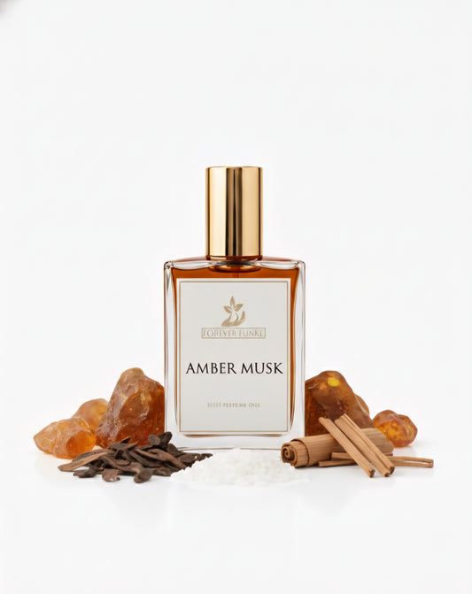 AMBER MUSK Fragrance Perfume Oil  -  100% Pure Body Oil, Scented Perfume Body Oil Concentrate
