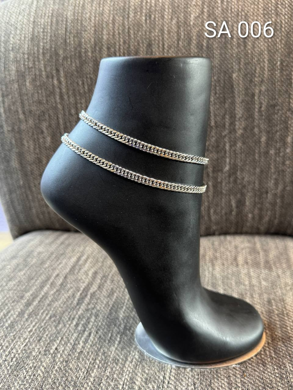 Layered Ankle Bracelets - Gold & Silver Tone Chain Anklets for Women, Double Wrap Anklet Set, Waterproof Beach Jewelry