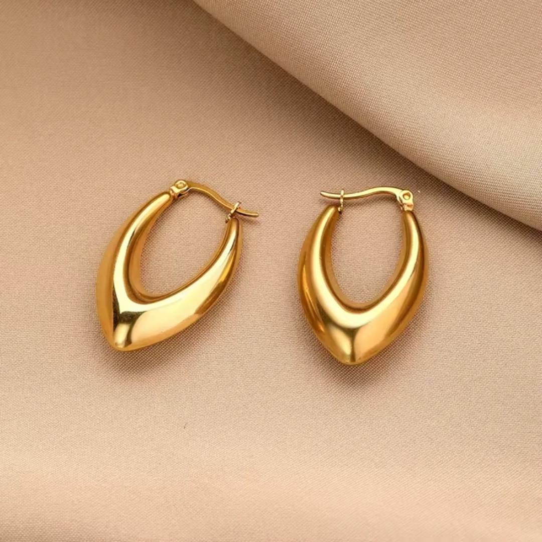 Chic 24K Gold Plated Chunky Hoop Earring Collection | Minimalist Geometric Statement Jewelry
