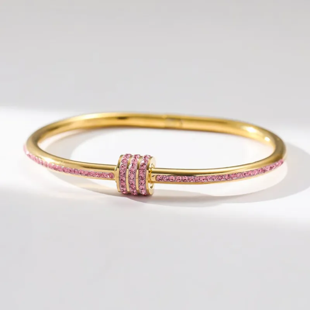 Best Quality 316 Stainless Steel 18K Gold Plated Knot Bangle Bracelets for Women - CZ Stone Cuff Bracelets