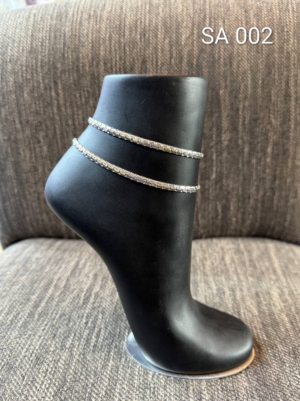 Layered Ankle Bracelets - Gold & Silver Tone Chain Anklets for Women, Double Wrap Anklet Set, Waterproof Beach Jewelry