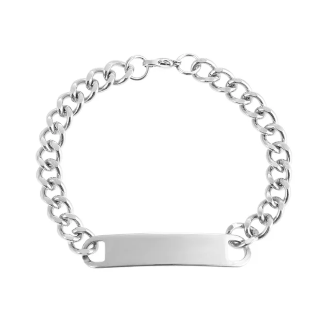 Luxury Lightweight Stainless Steel Curb Chain Bracelet for Men – Link Bar Wristband (Gold, Silver, Black)