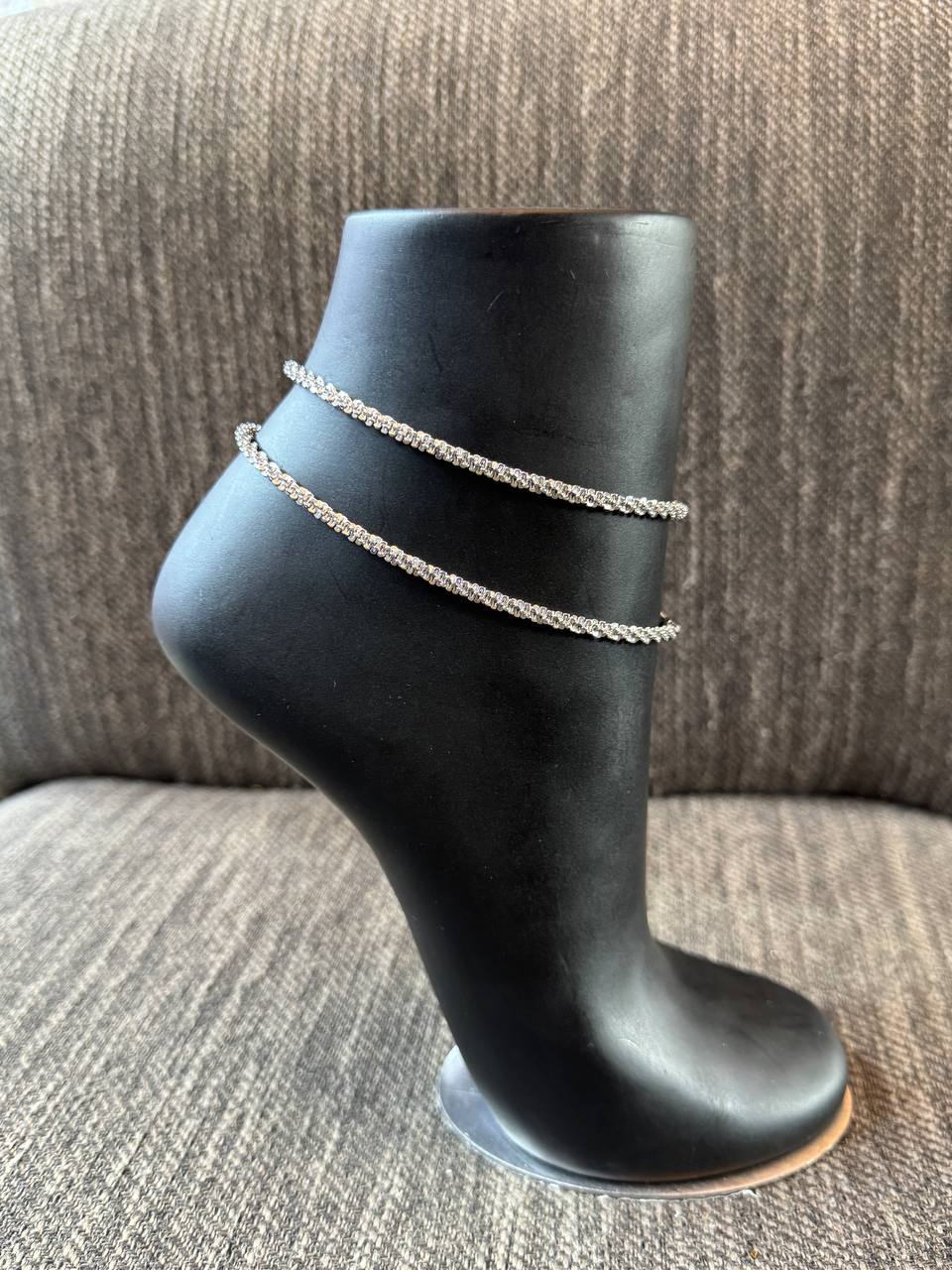 Layered Ankle Bracelets - Gold & Silver Tone Chain Anklets for Women, Double Wrap Anklet Set, Waterproof Beach Jewelry
